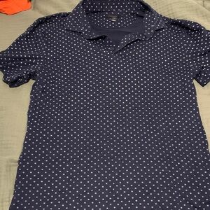 RW&CO. Navy Blue Polka Dot Polo Shirt